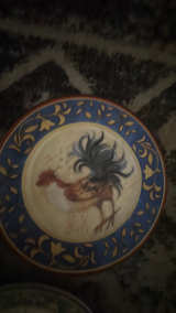 Isco Hand-Painted Rooster Decorative Plates-set of 8 - Image 5