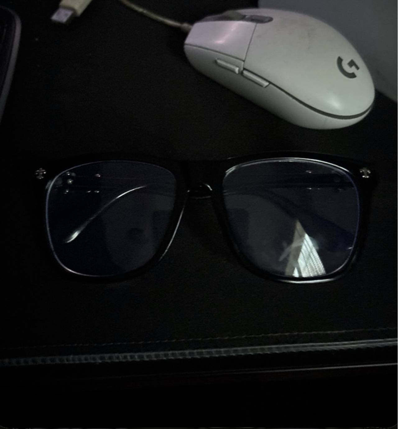 Chrome Hearts Clear Lens Square Glasses