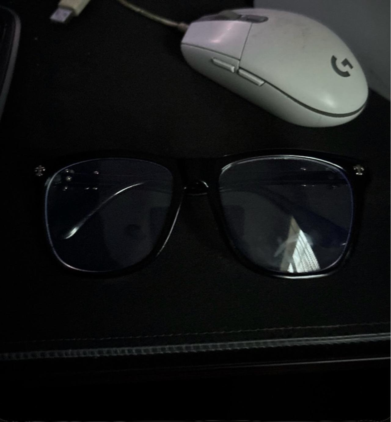 Chrome Hearts Clear Lens Square Glasses