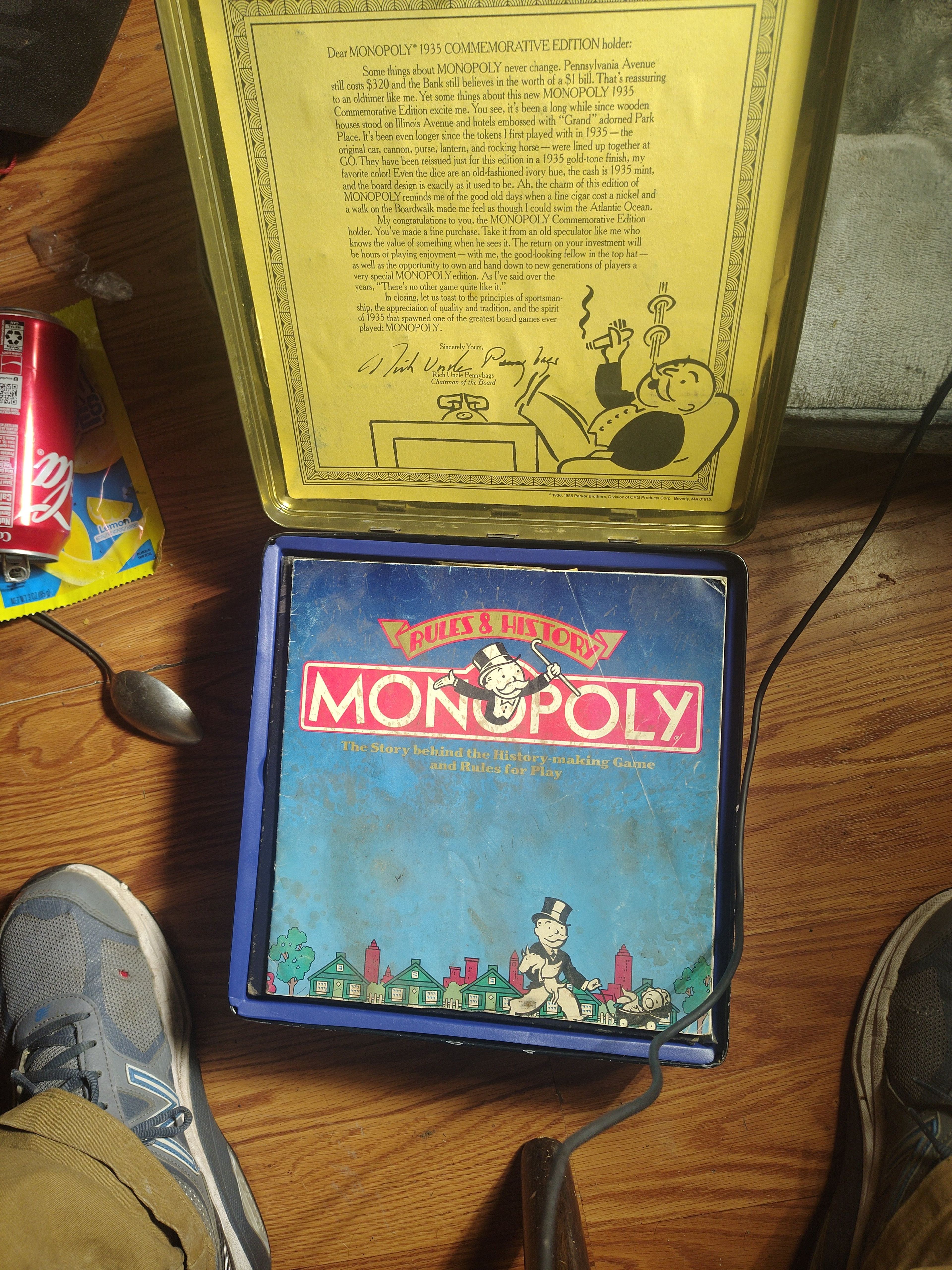 Monopoly 1935 Commemorative Edition Board Game in Gold Tin