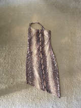 Snake Print Asymmetrical Mini Dress - Image 1
