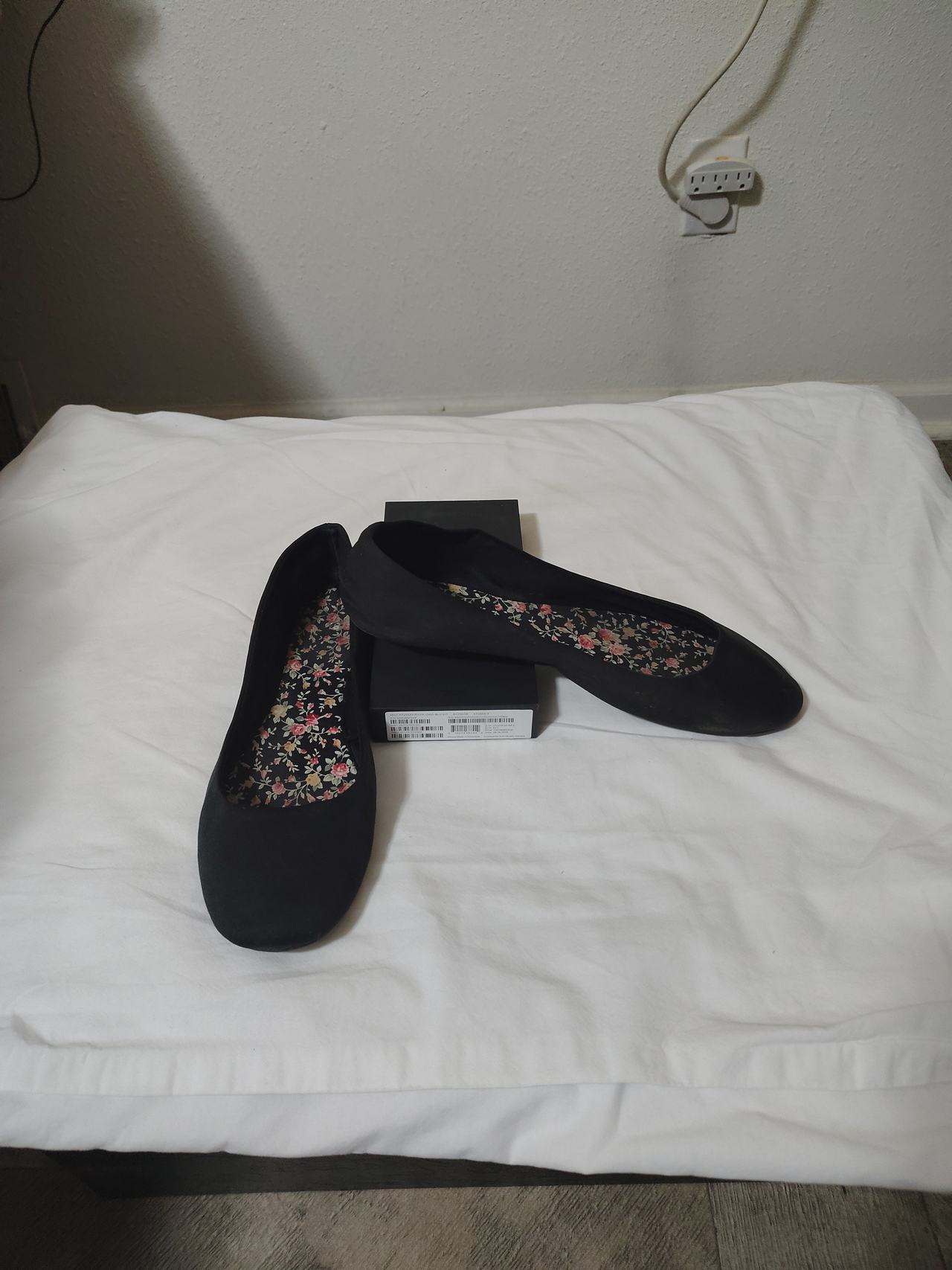 Rothy's The Flat Black Solid with Floral Insole