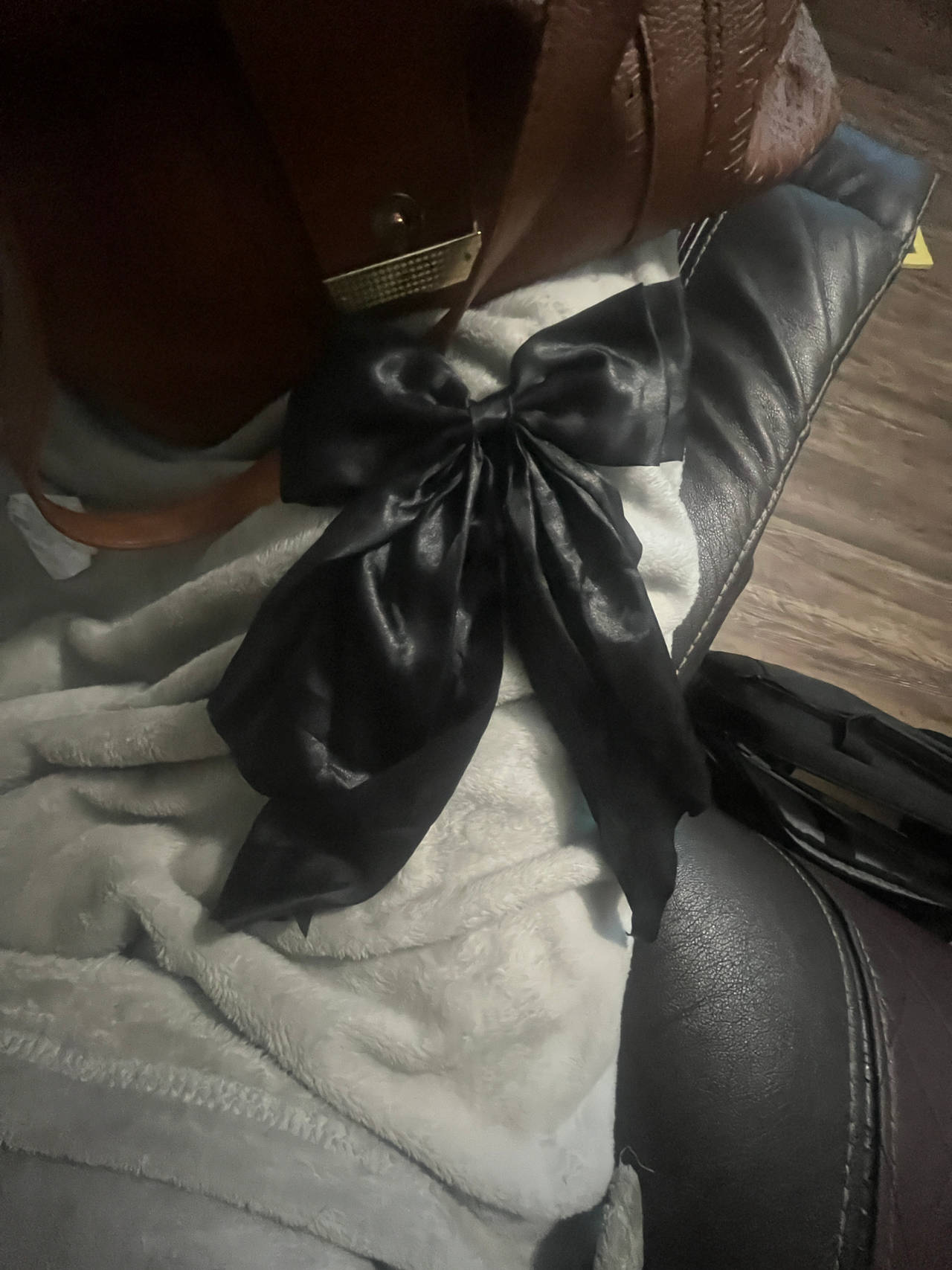 Black Satin Hair Bow