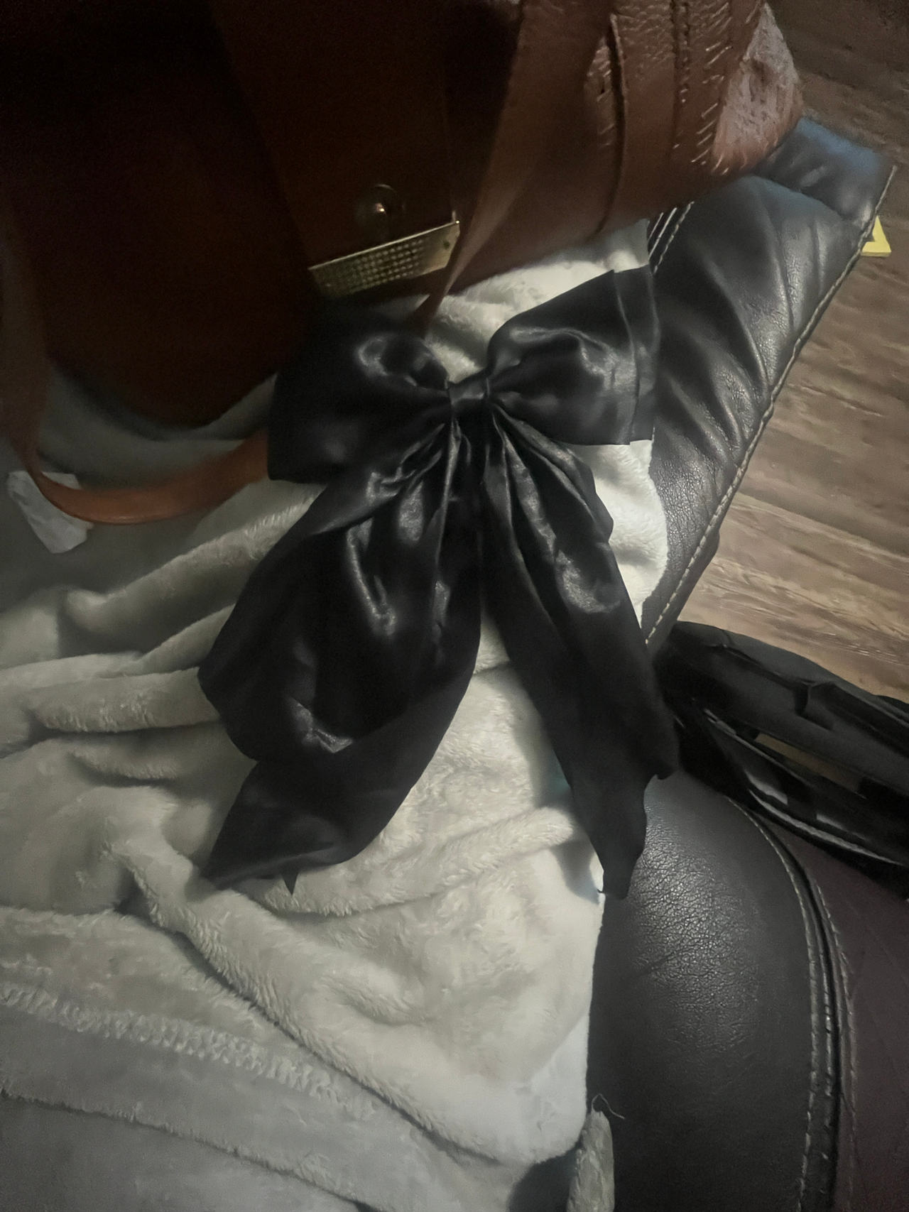 Black Satin Hair Bow