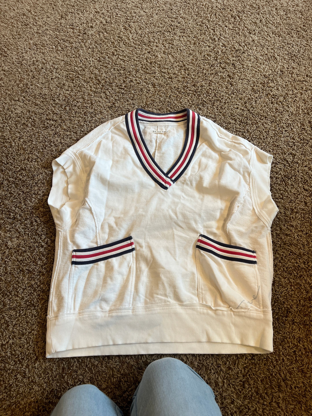 Free People We The Free Give Me Stripes Vest xs very oversized