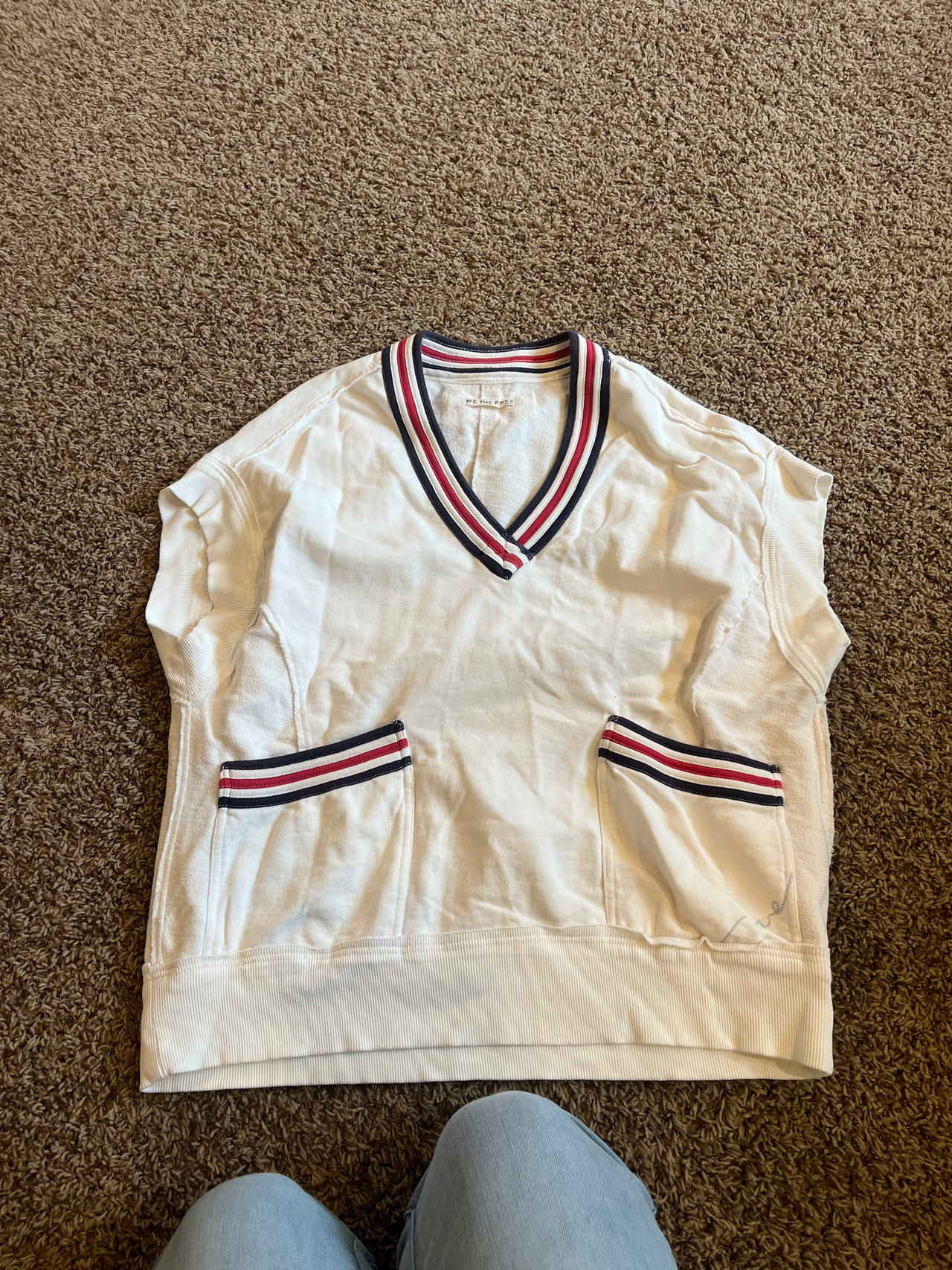 Free People We The Free Give Me Stripes Vest xs very oversized