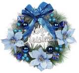 Christmas Wreaths for Front Door Artificial Wreath with Bow Pinecones Berries - Image 1