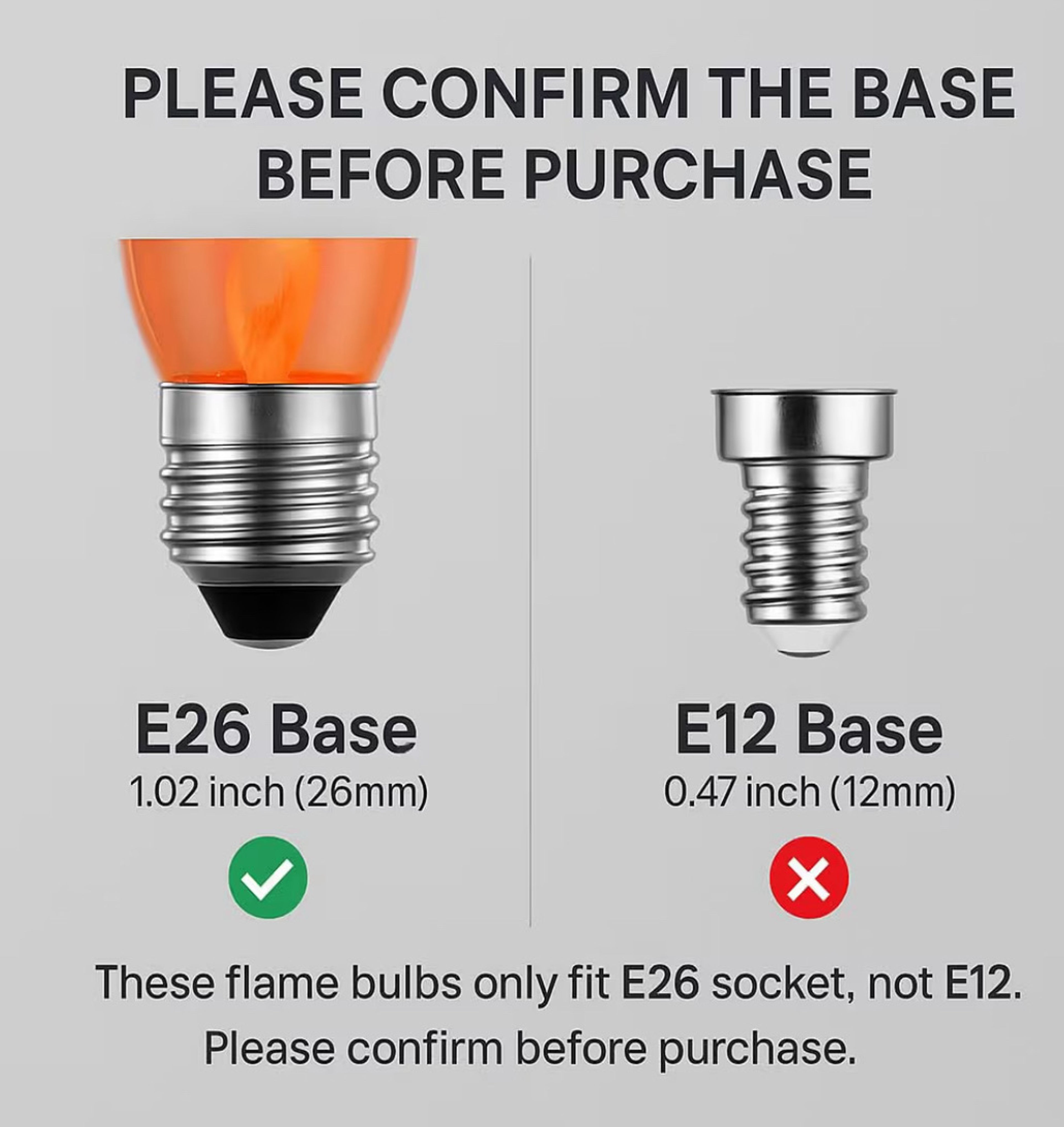 HOMPAVO Christmas Decorations, E26 Upgraded Flame Light Bulbs, Flickering Fire - Image 2