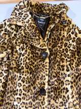 Dennis Basso Faux Fur Leopard Print Coat Size L - Image 2