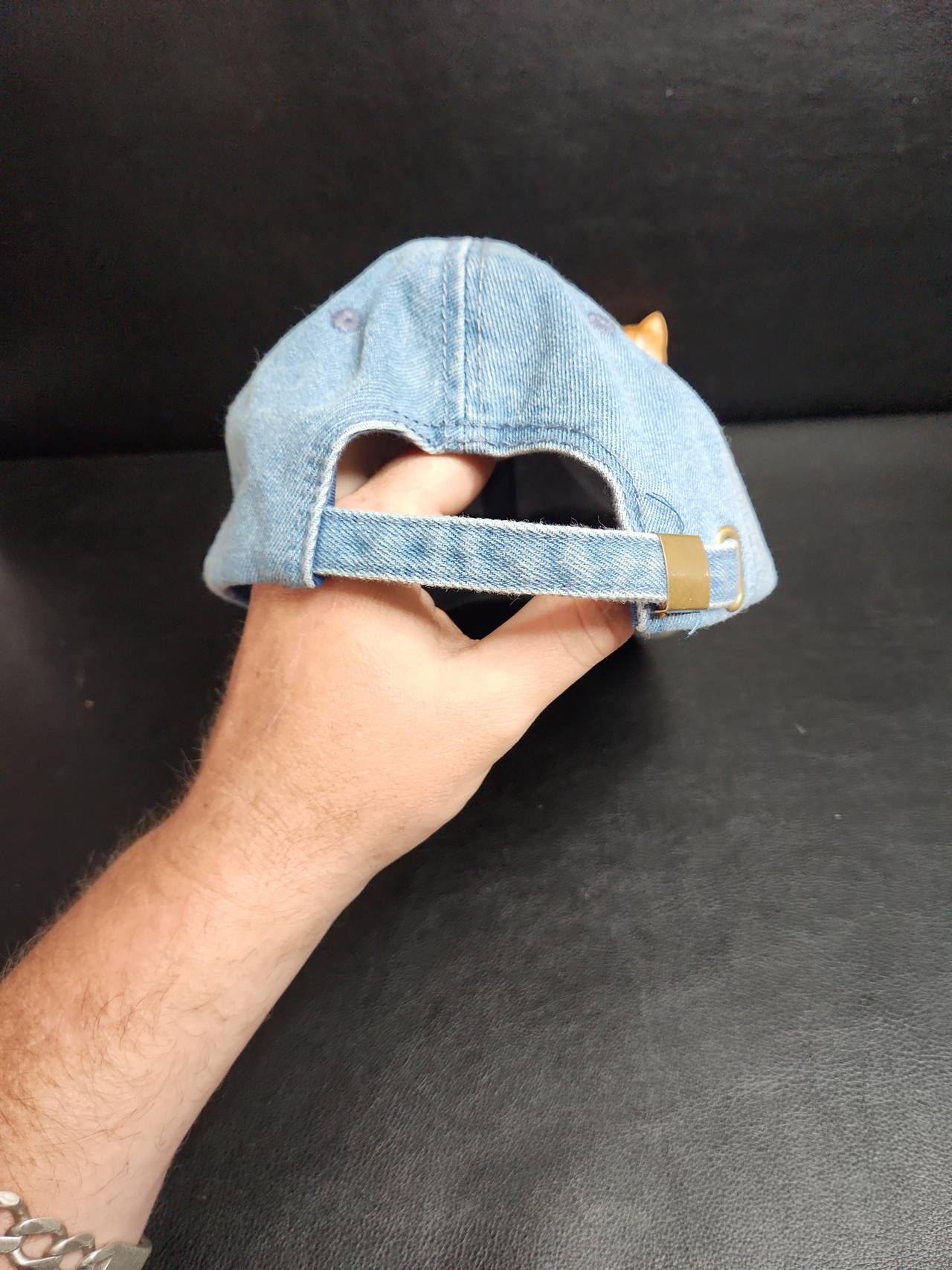 Drink Water & Mind Your Business Distressed Denim Hat