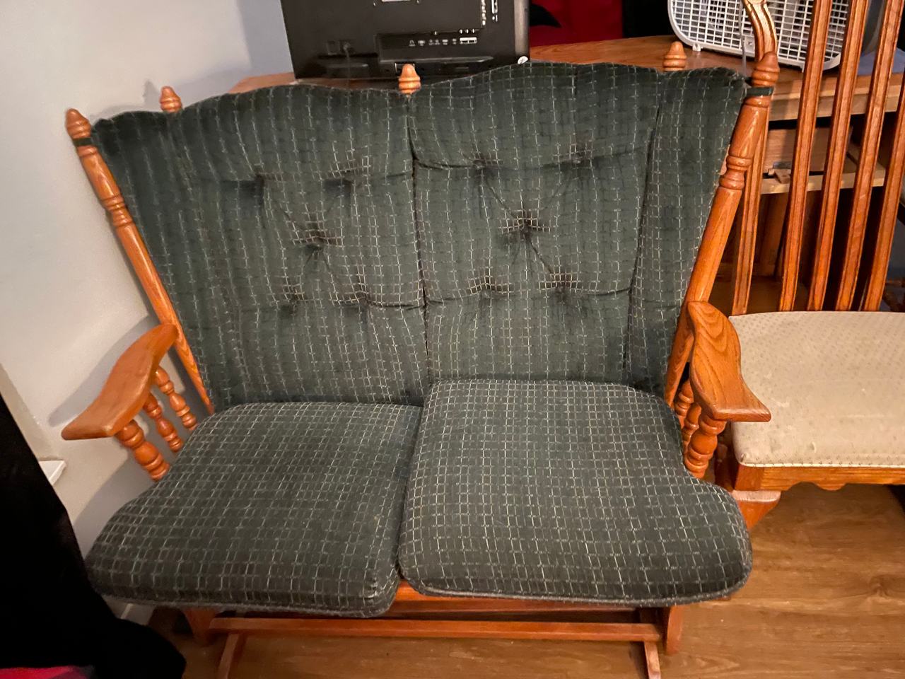 Wooden Glider Loveseat