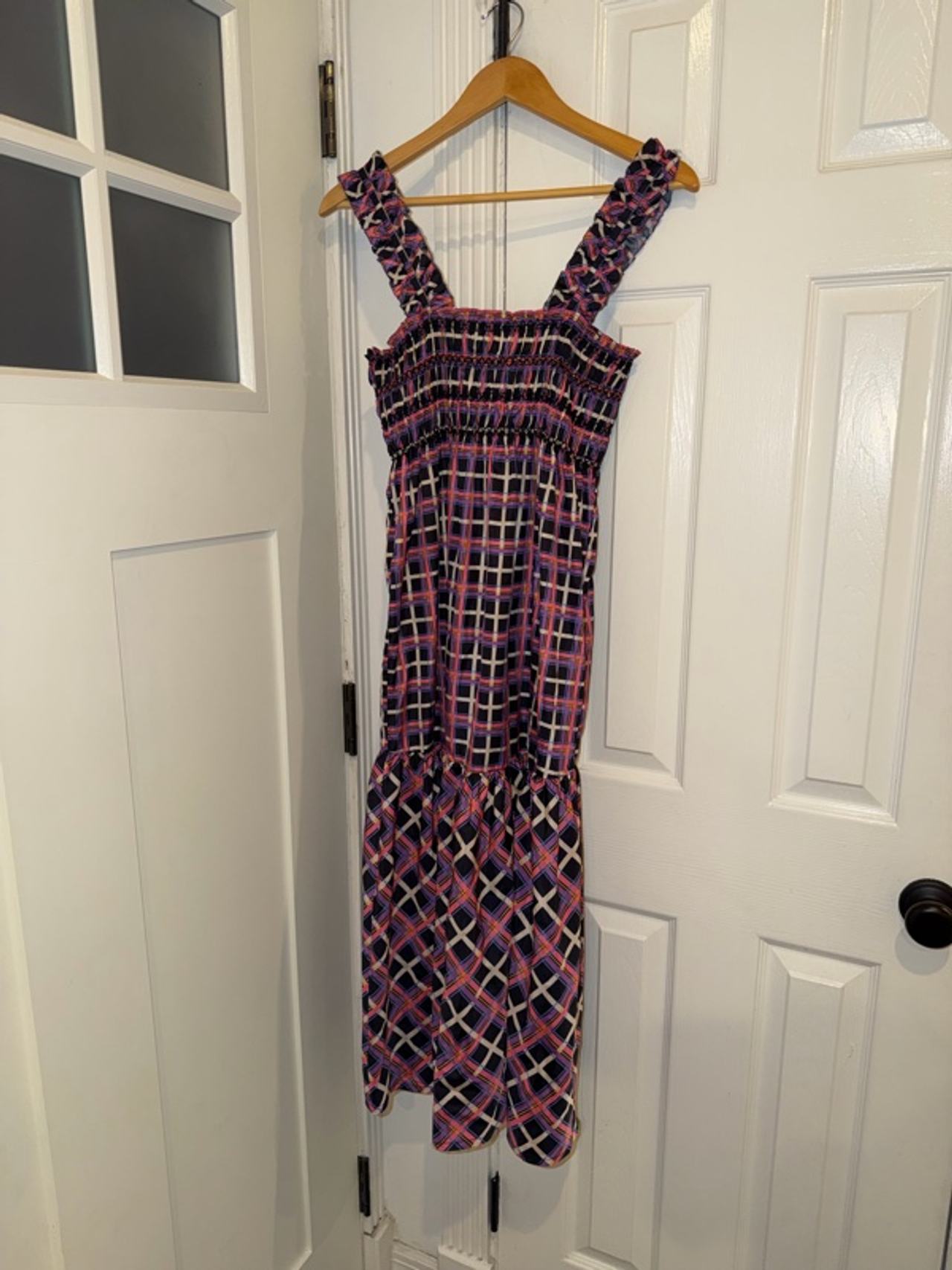 French Connection Plaid Smocked Dress Size Small