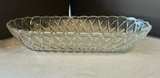 Indiana Glass Clear Pretzel Pattern Oval Celery Dish - Image 1