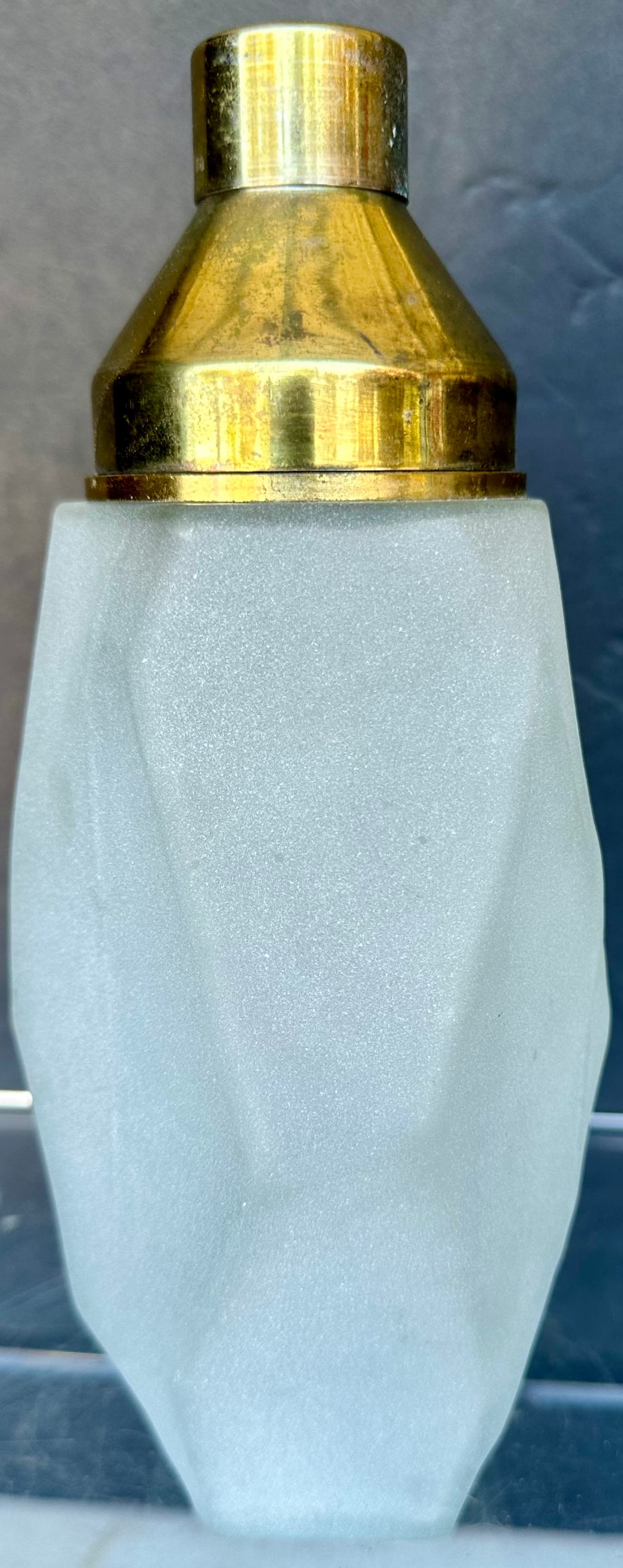 Vintage Anthropologie Frosted Tumbler Glass Cocktail Mixer Shaker