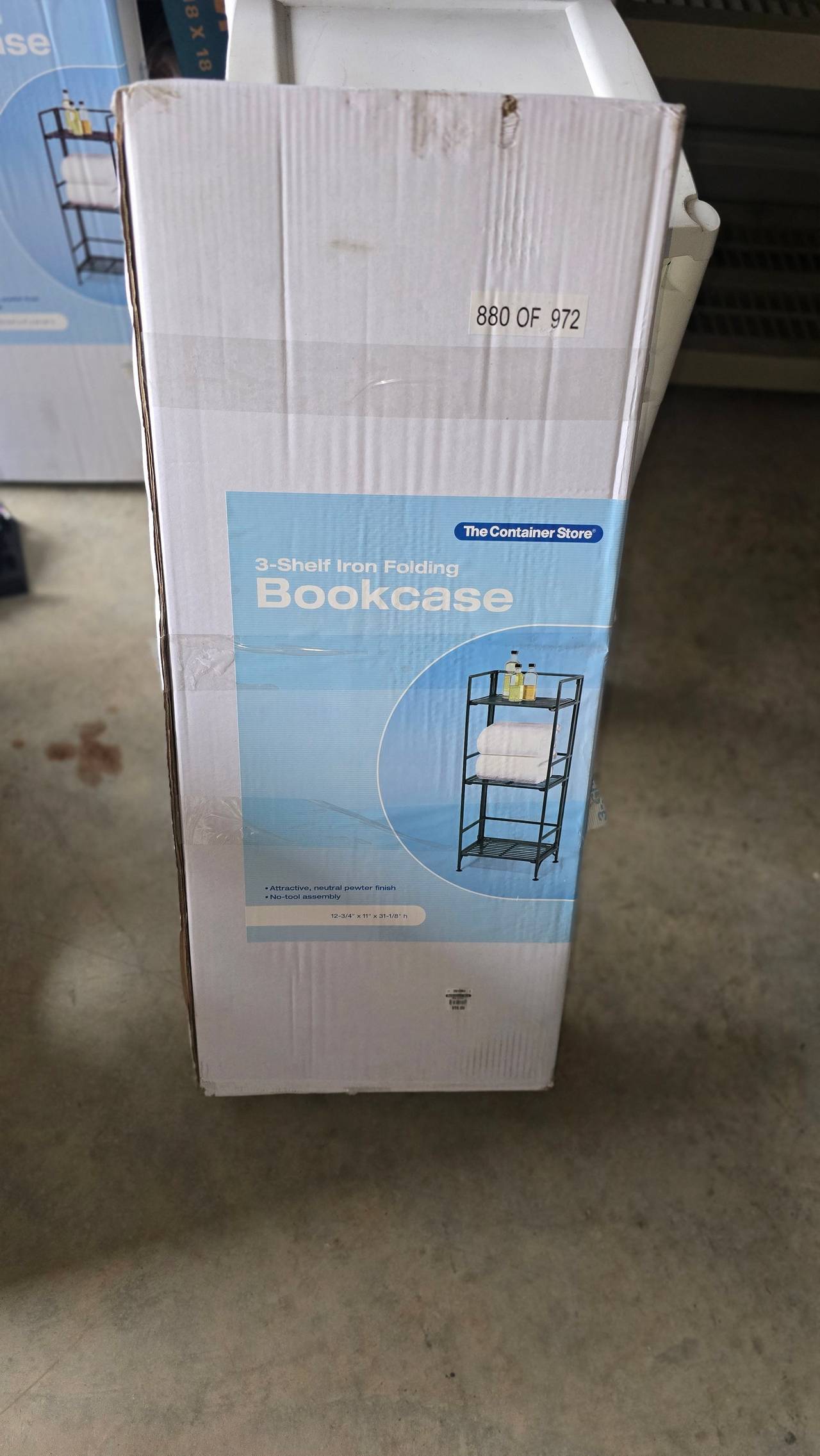 The Container Store 3-Shelf Iron Folding Bookcase