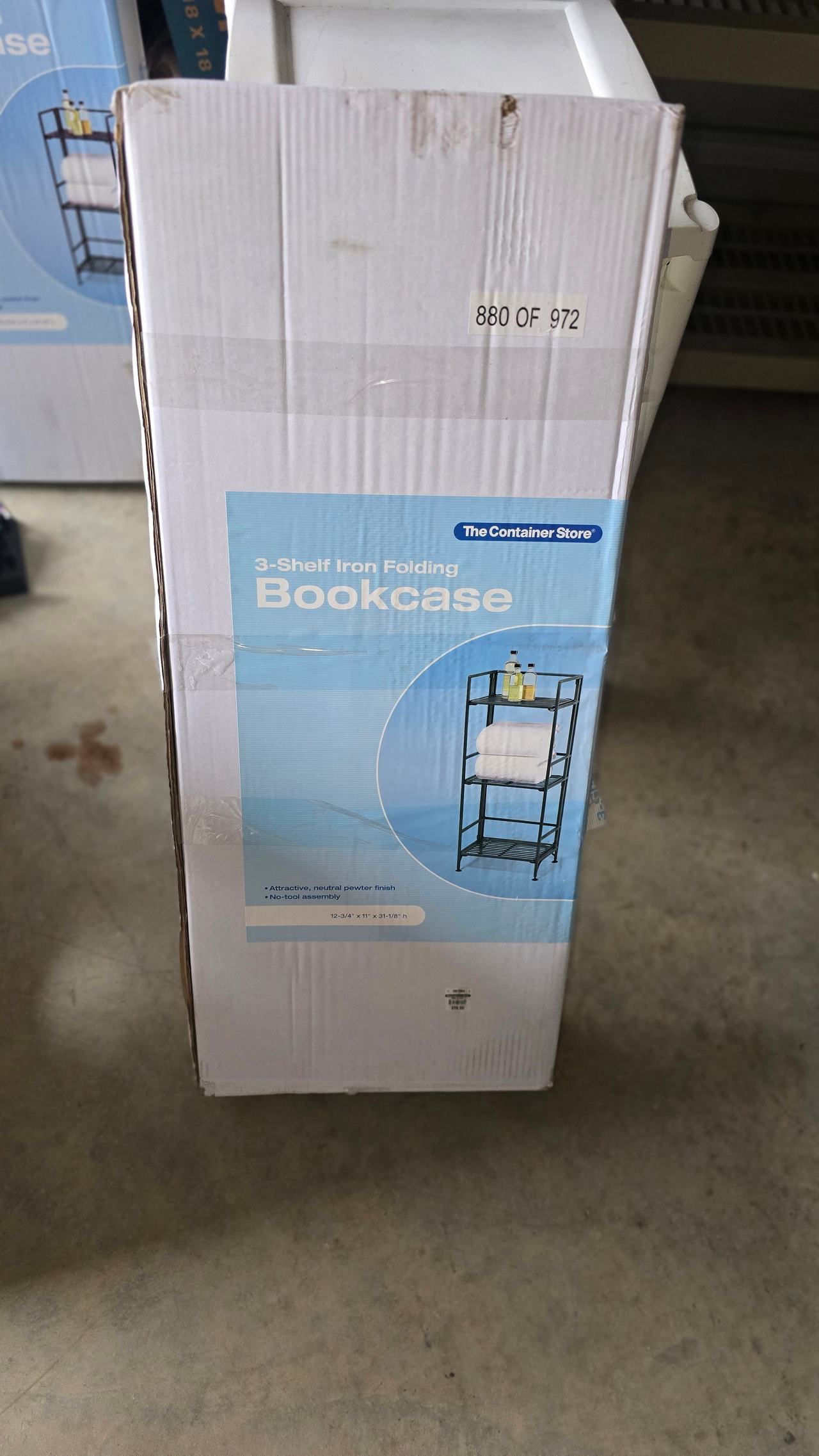 The Container Store 3-Shelf Iron Folding Bookcase