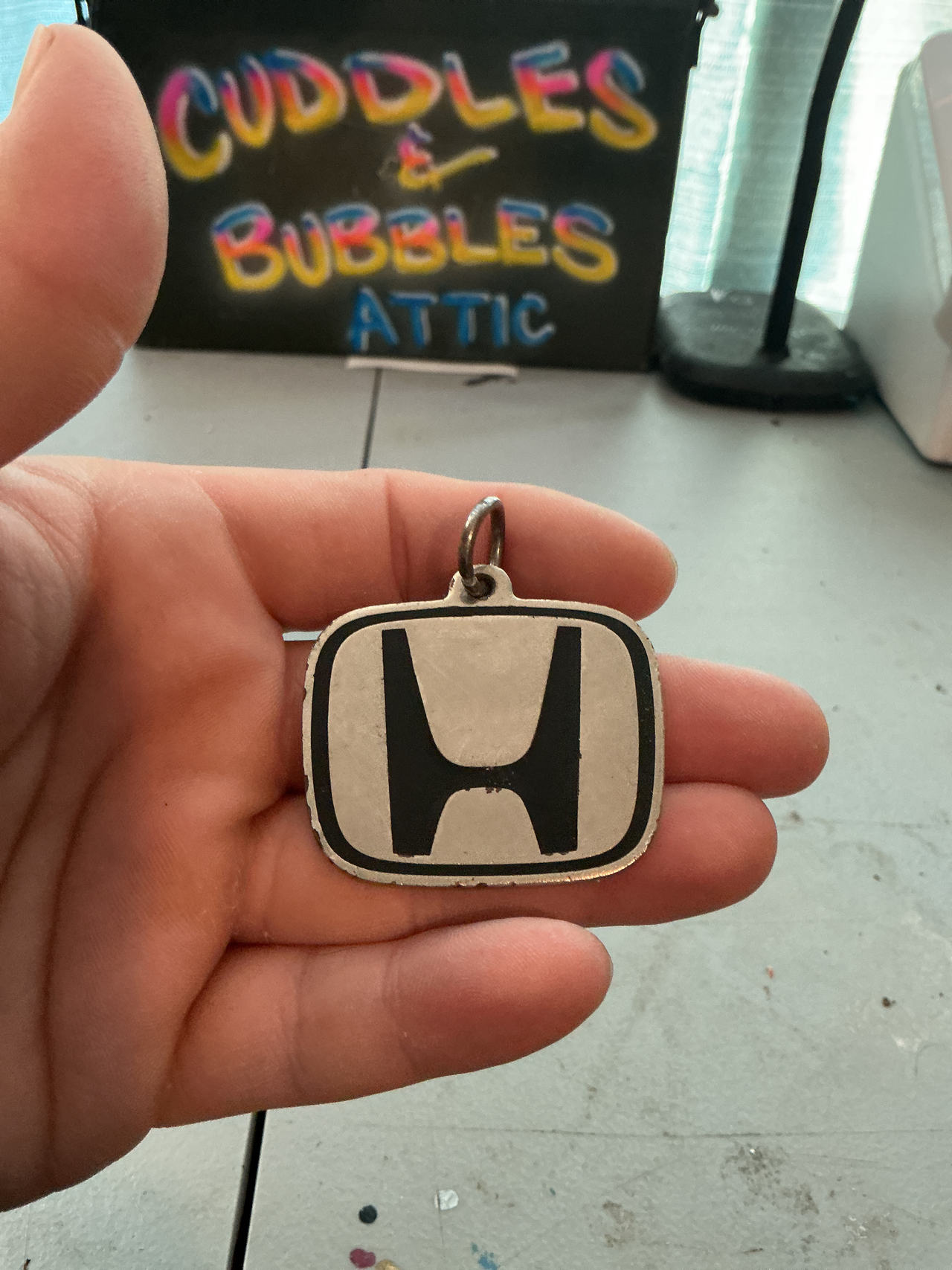 Vintage Honda Logo Keychain Pendant