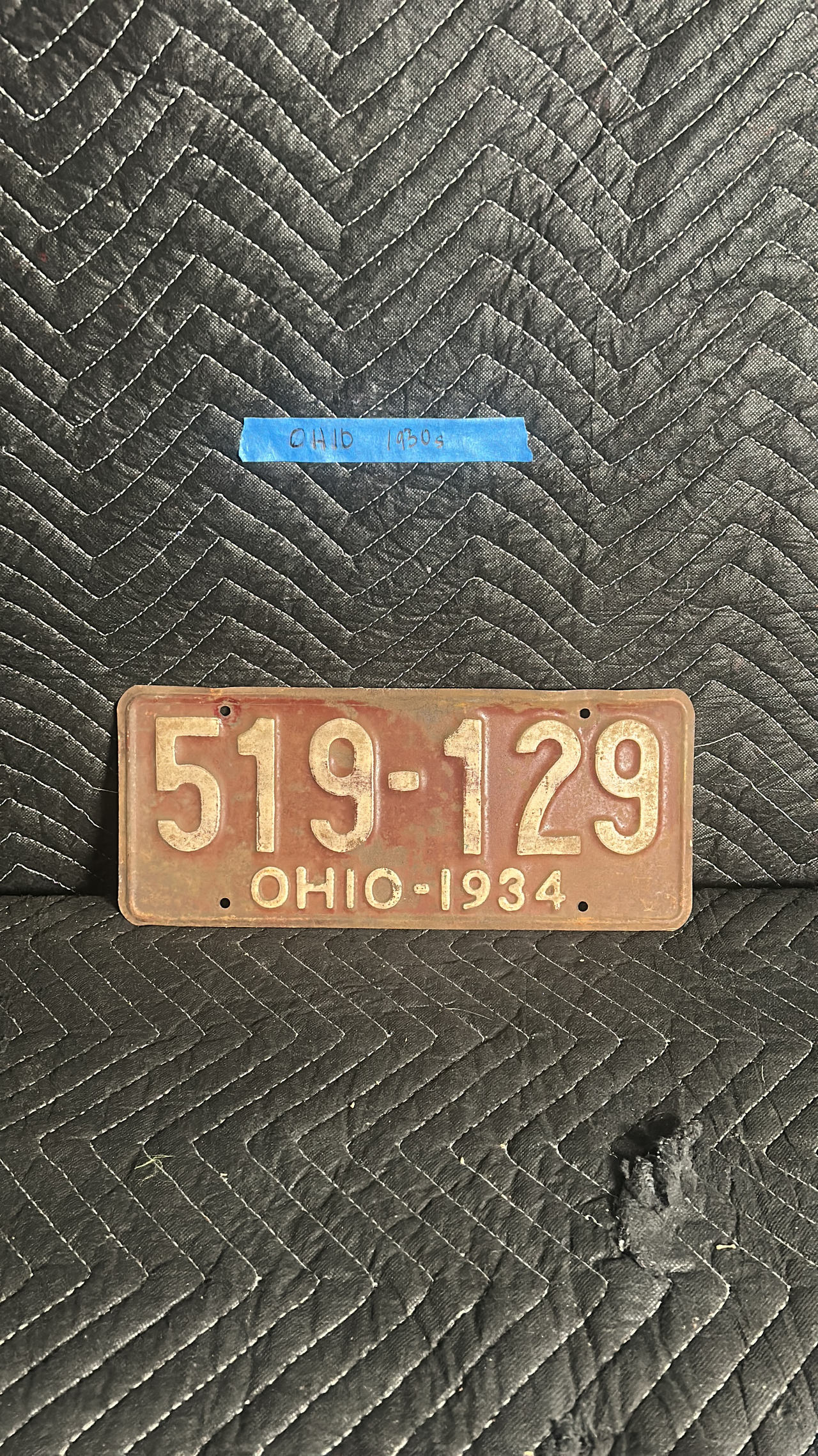 1934 Ohio License Plate