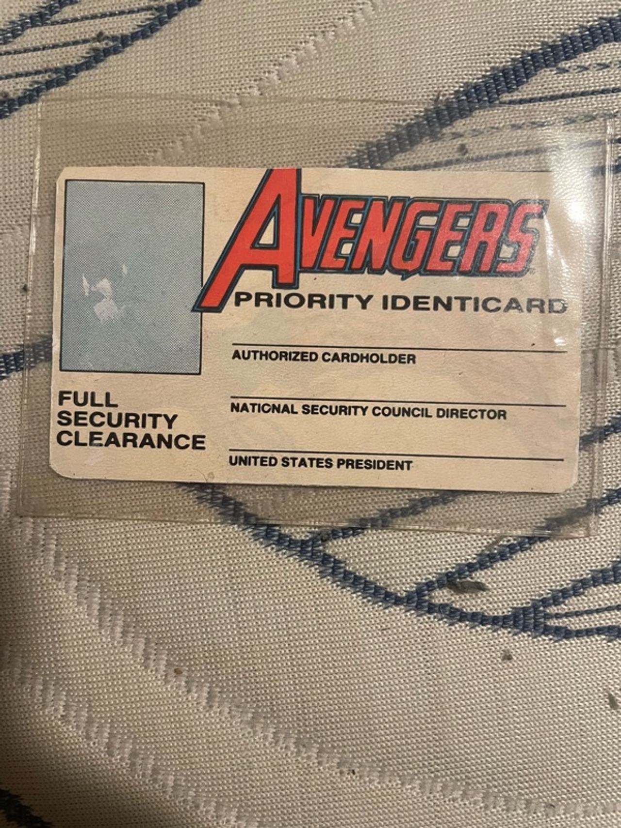 Marvel Avengers Priority Identification Card A-1