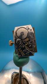 Vintage Bulova 17 Jewels Square dial and movement with signed crown - Image 2
