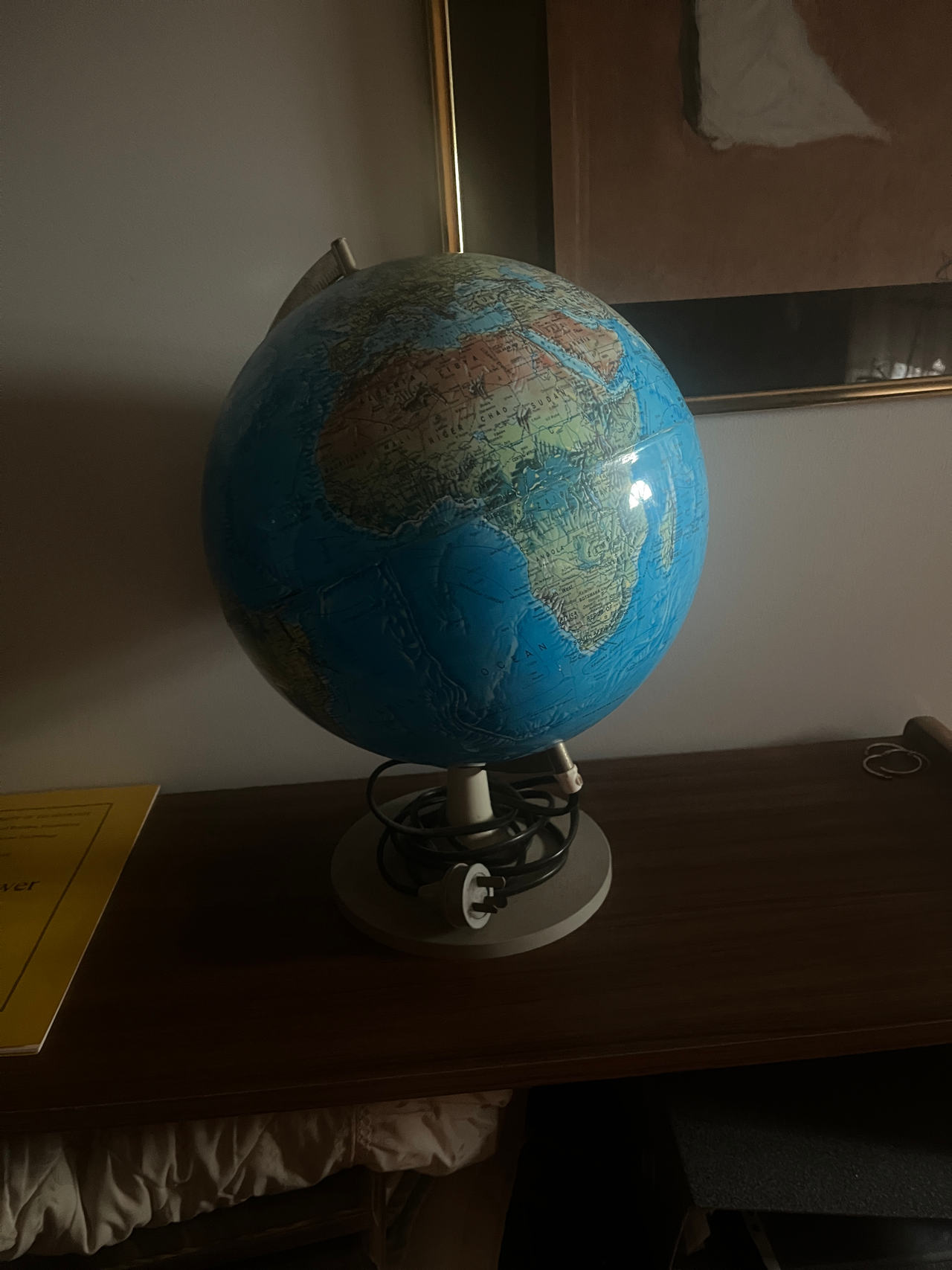 illuminated world globe