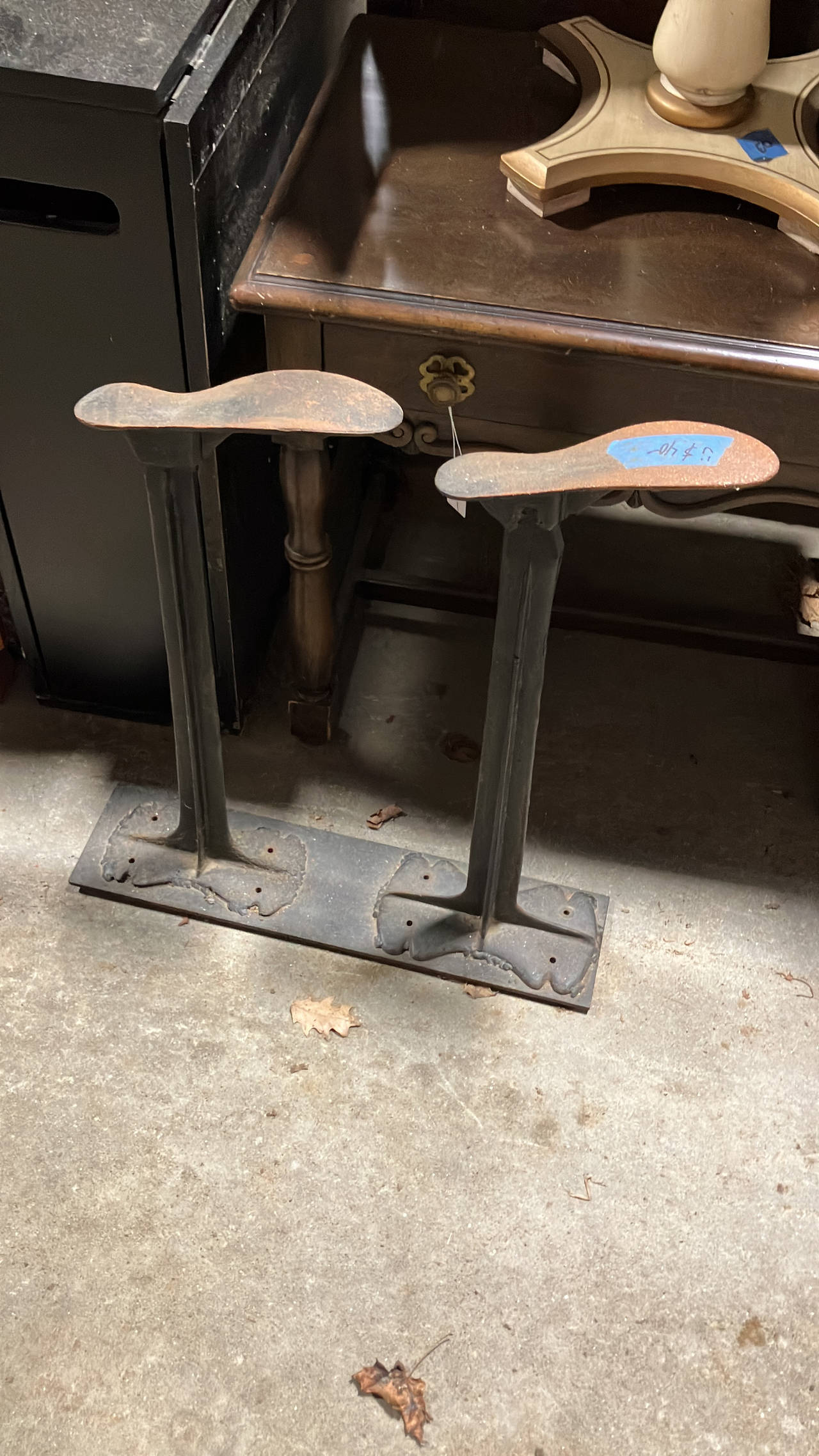 Vintage Cast Iron Cobbler Shoe Last Stands