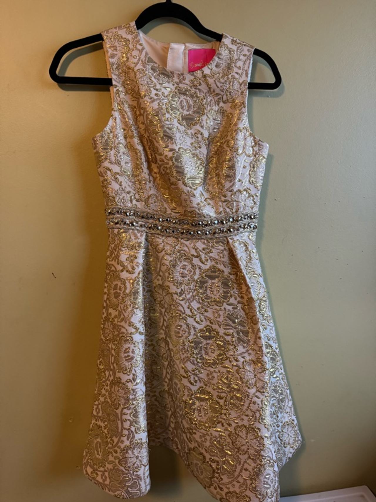 Lilly Pulitzer Levy Gold Sleeveless Fit & Flare Dress
