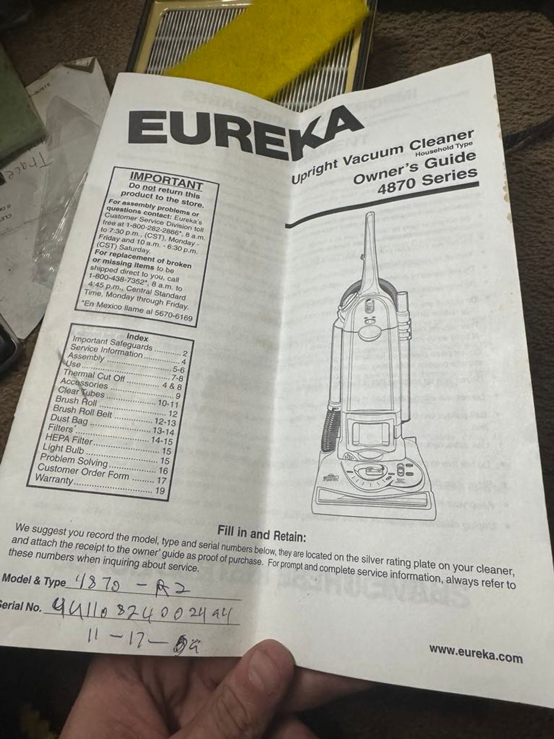 Eureka Upright Vacuum Cleaner
