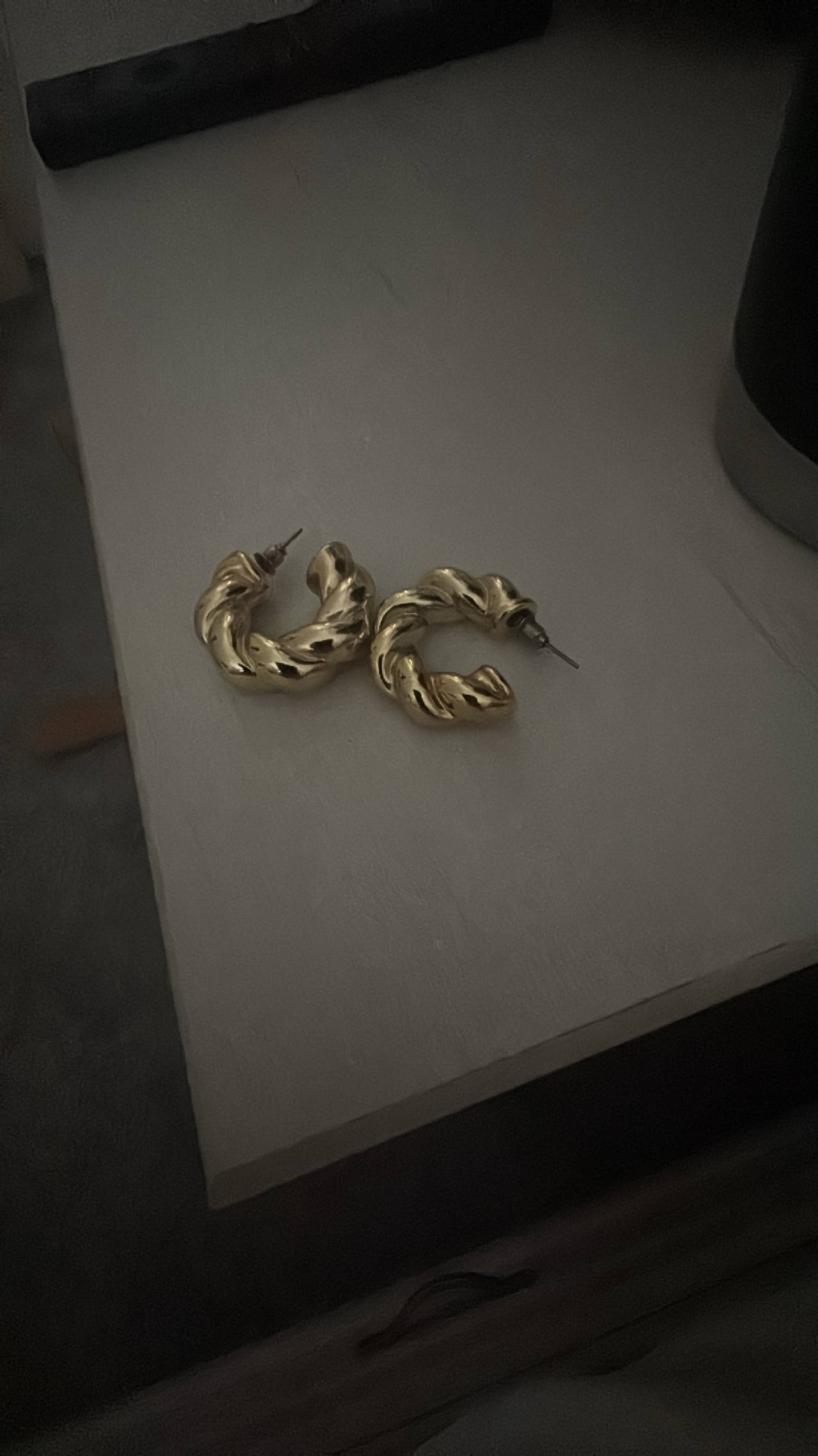 Gold Twisted Hoop Earrings