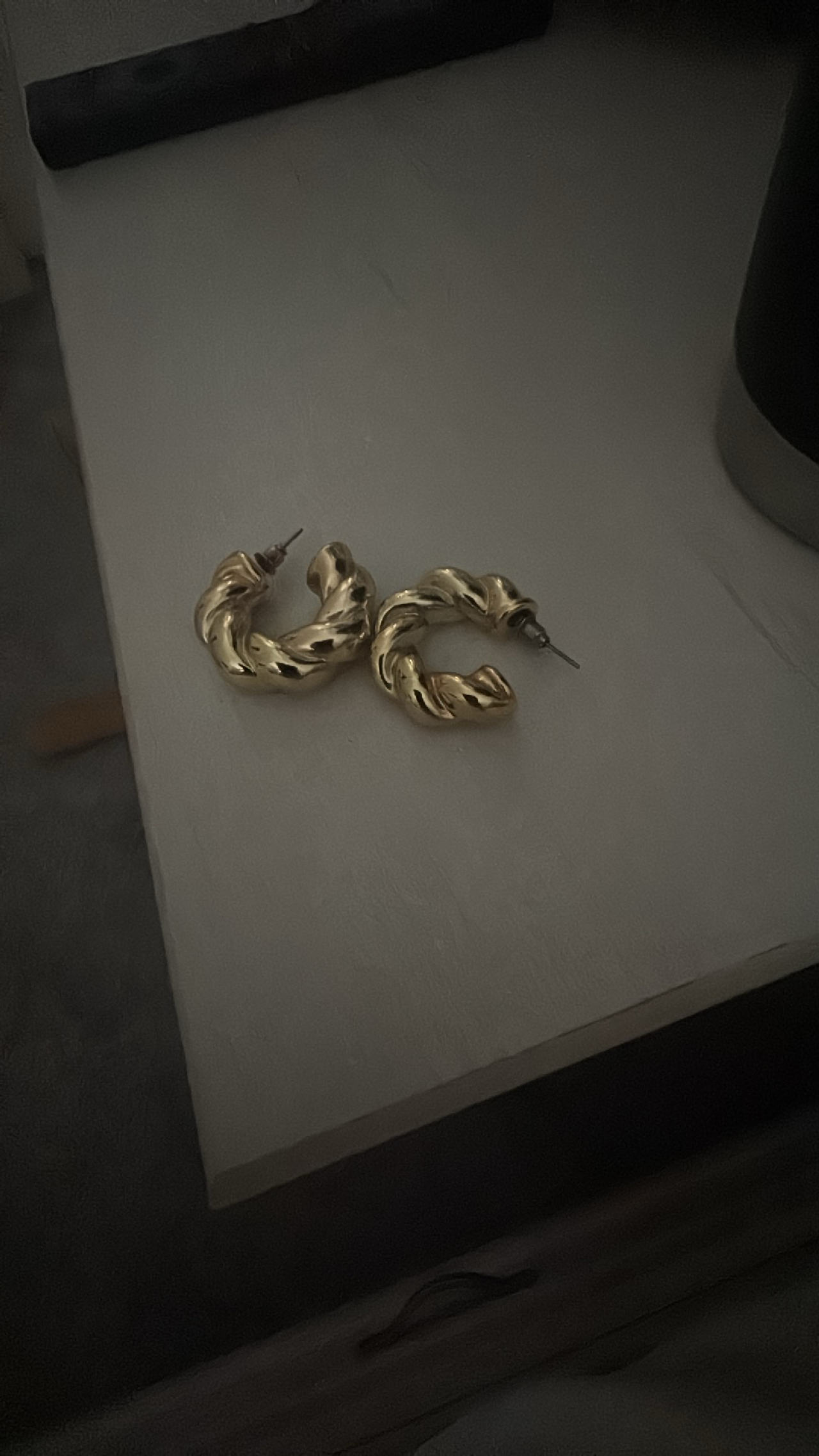 Gold Twisted Hoop Earrings
