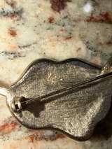 Liz Claiborne Green Enamel and Rhinestone Leaf Brooch - Image 5