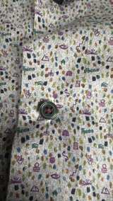 Garnet Hill Micro Print Long Sleeve Button Down Shirt - Image 3