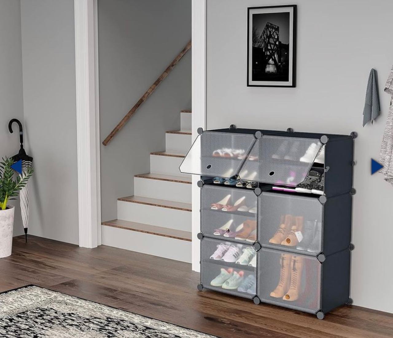 KOUSI Portable Shoe Rack Organizer 12-Cube