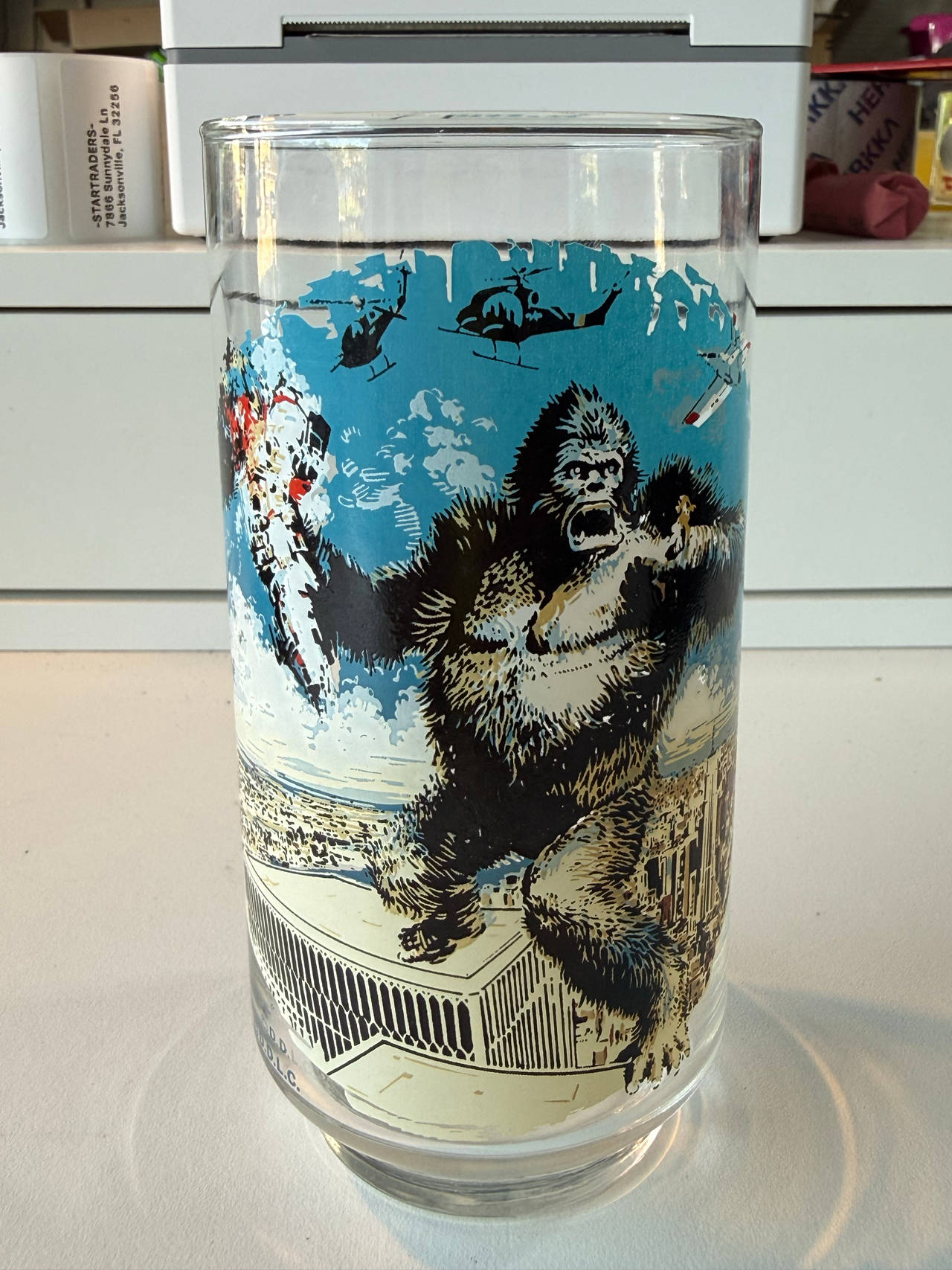 Vintage 1976 King Kong Movie Promotional Glass