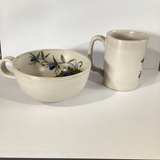 Hand-Painted Pottery Mug and Bowl Set Italy - Image 5