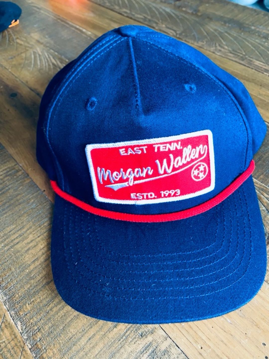 Morgan Wallen Snapback Rope Hat Navy Blue Red