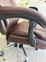 Brown Faux Leather Executive Office Chair with Footrest - Image 4