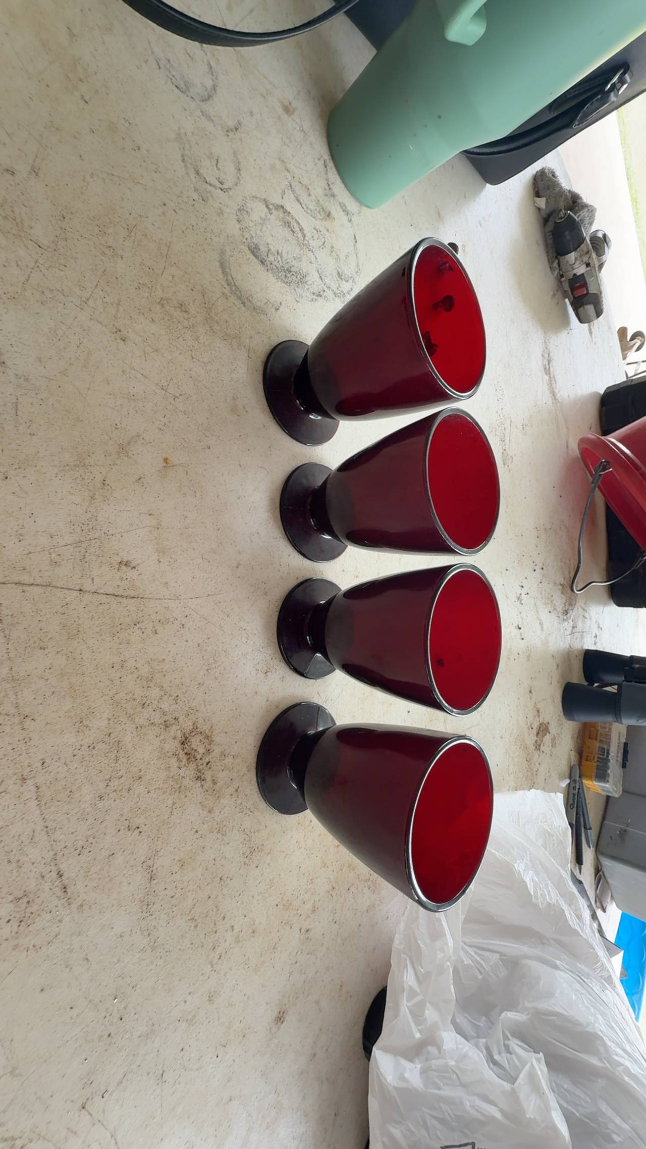 Anchor Hocking Royal Ruby Red Footed Glasses