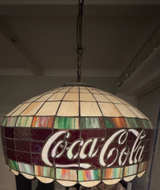 Coca-Cola Stained Glass Tiffany Style Hanging Lamp - Image 1