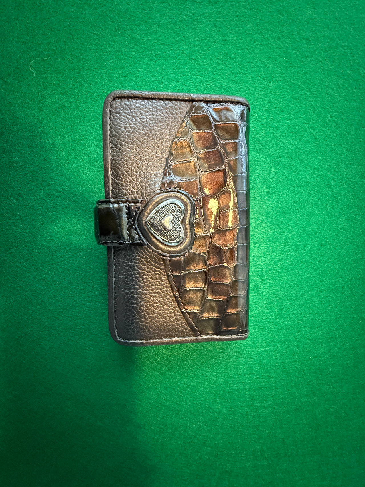 Brighton Croc Embossed Heart Wallet