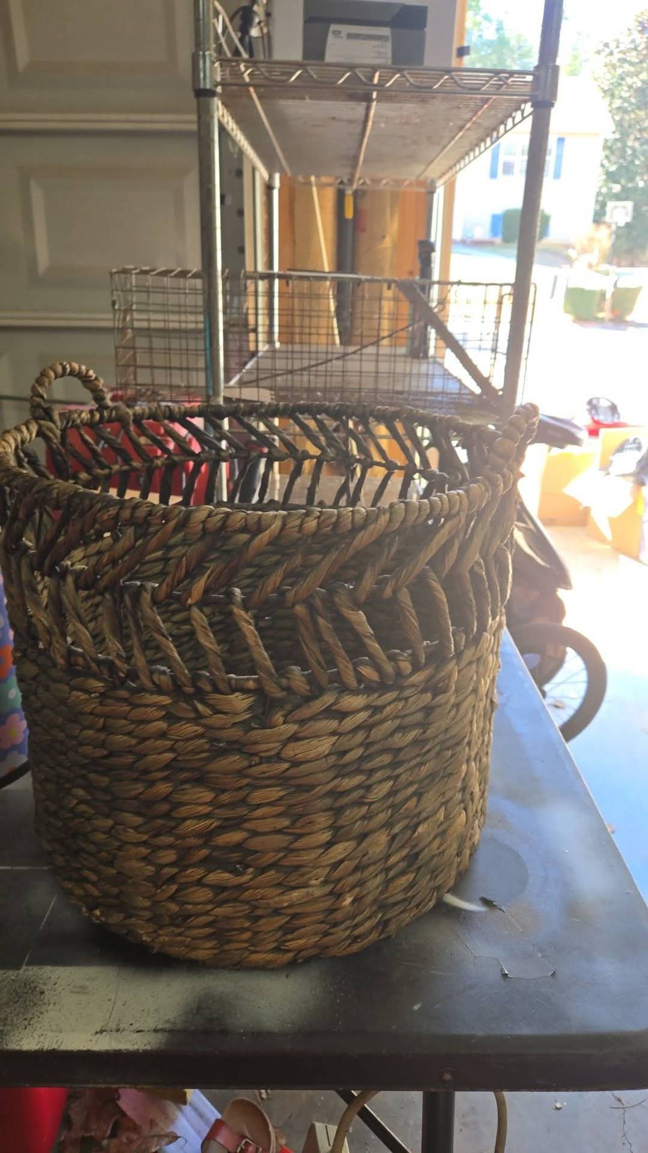Woven Seagrass Storage Basket with Handles