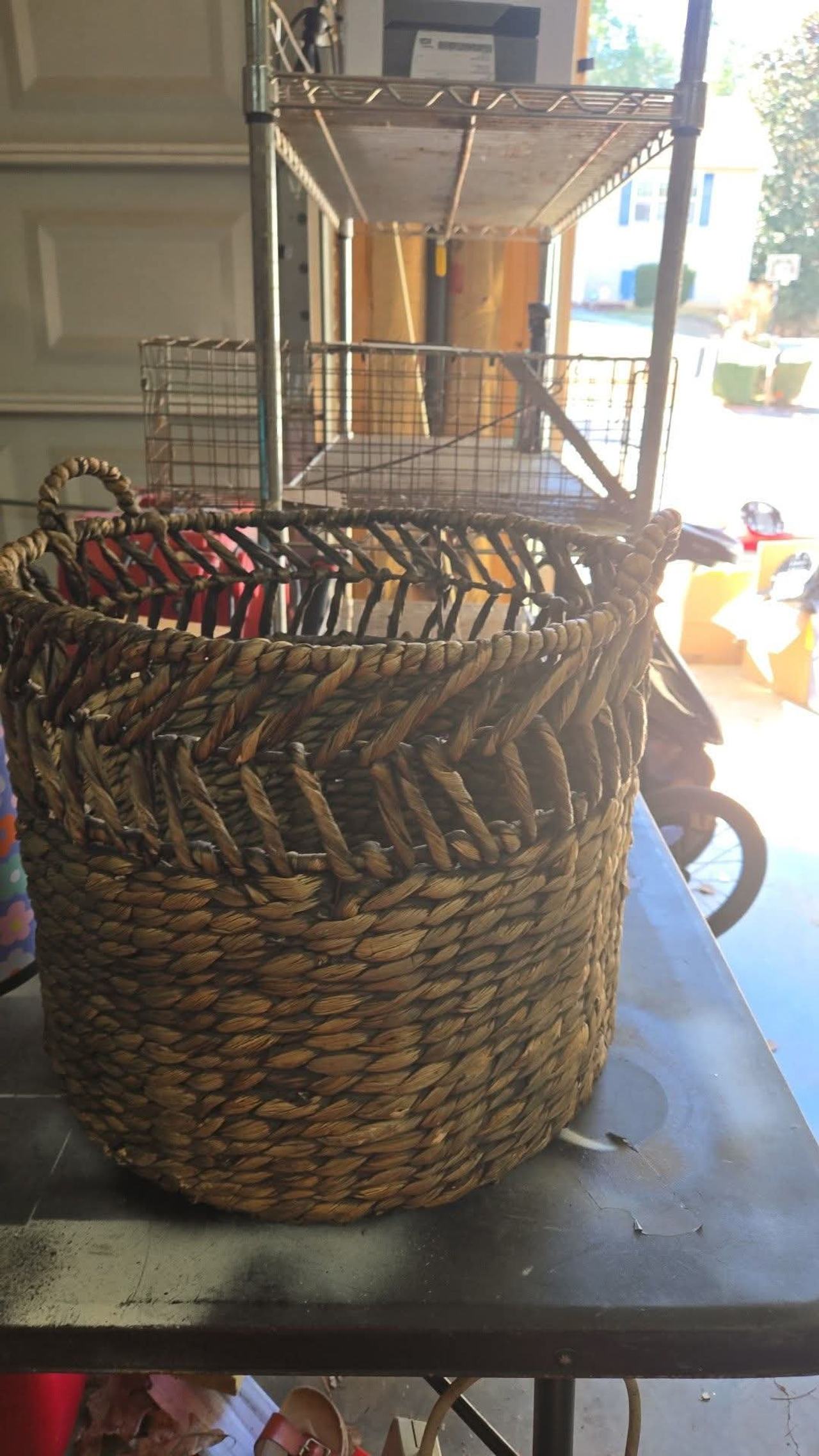 Woven Seagrass Storage Basket with Handles