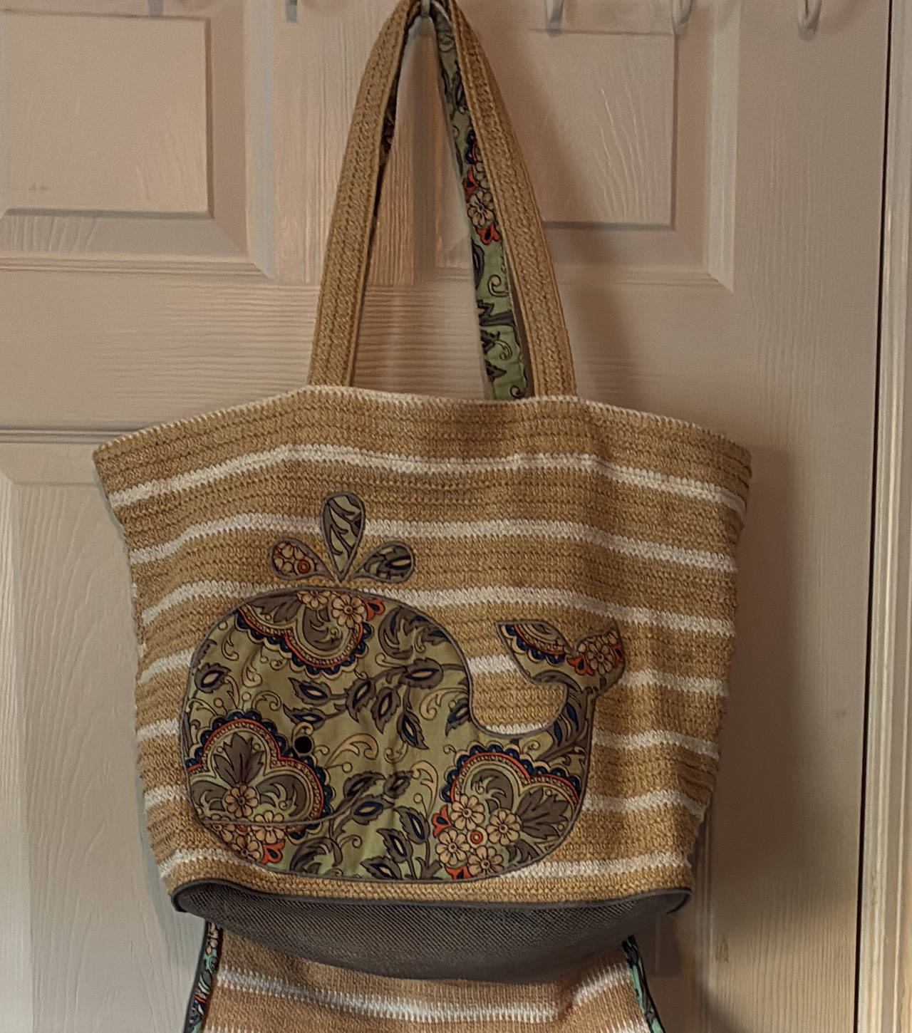 Vera Bradley Straw Whale Tote Bag