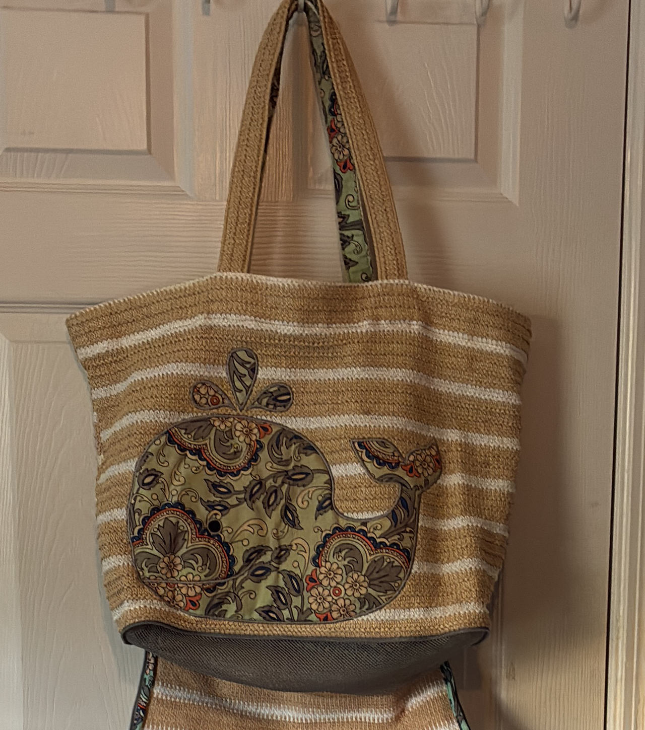 Vera Bradley Straw Whale Tote Bag