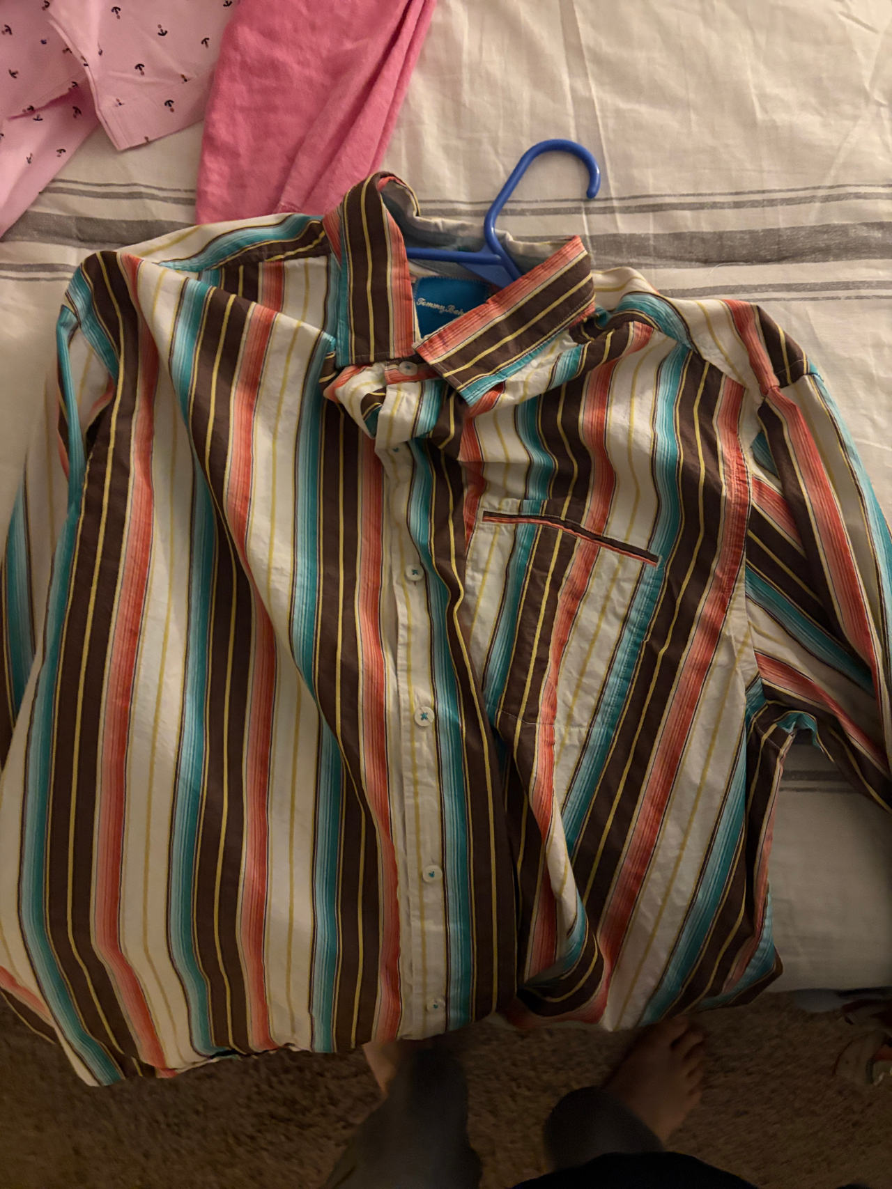 Tommy Bahama Striped Silk Blend Shirt.  - XXL