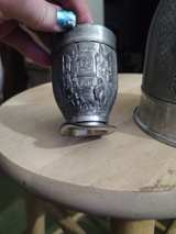 Vintage Frieling Zinn Pewter Pitcher and Cup Set - Image 4