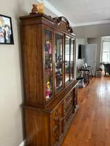 Vintage Wood China Cabinet Hutch - Image 1