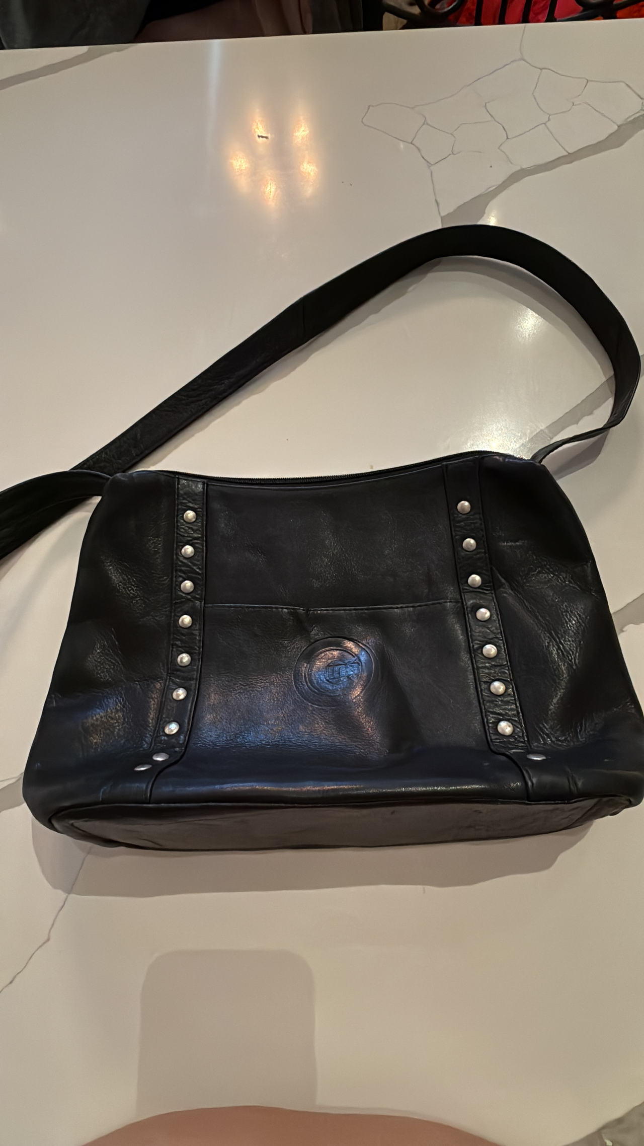 Black Leather Shoulder Bag