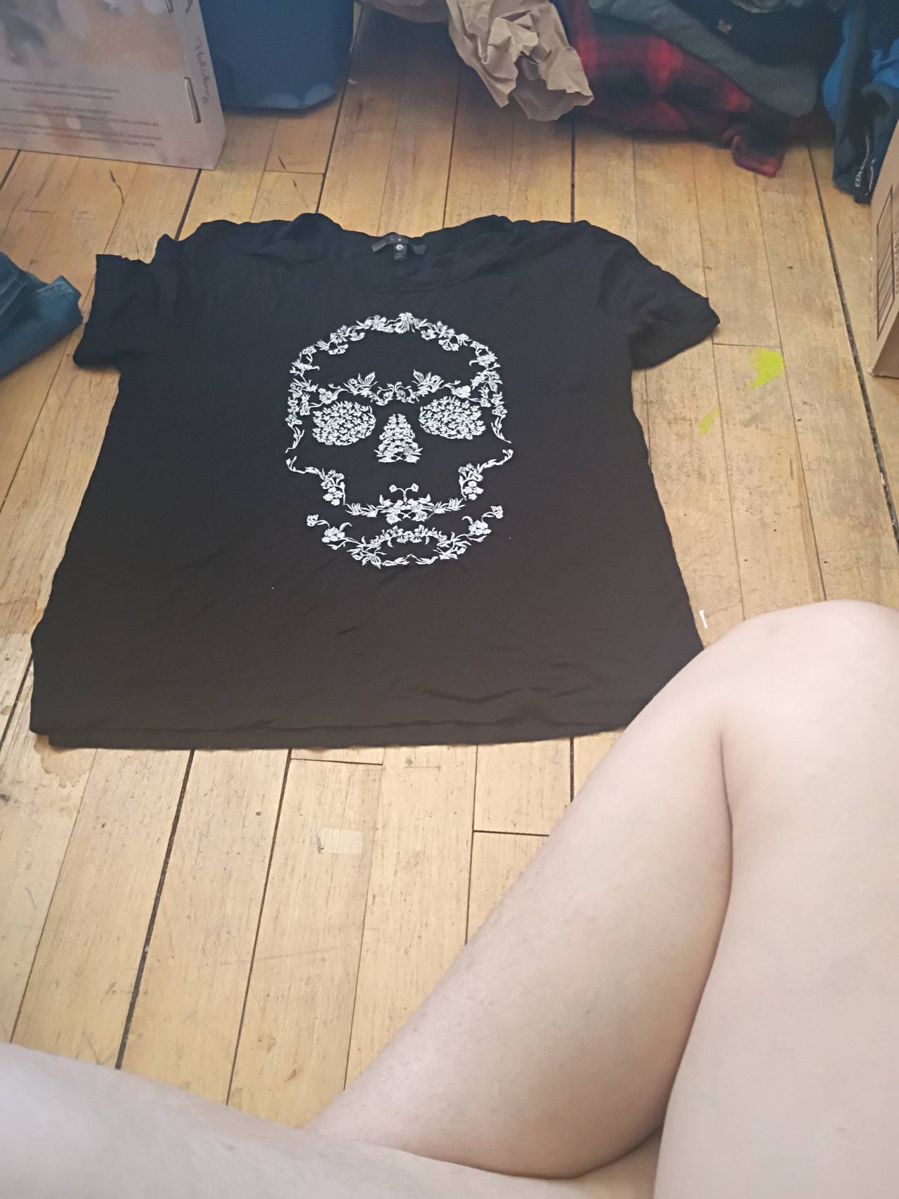Rock & Republic Floral Skull Graphic Tee