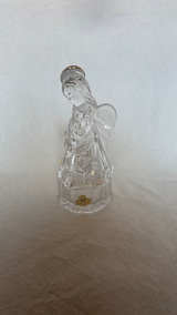 Crystal Angel Figurine Playing A Flute Mikasa Candy Box top and bottom  - Image 2